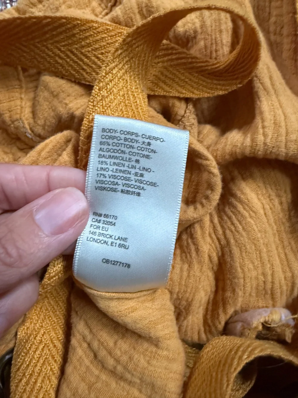 BDG urban outfitters Medium Mustard Yellow Cotton Linen Blend Gauze Overalls